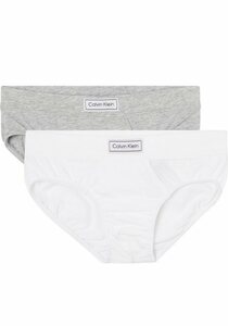Calvin Klein Underwear Slip (Packung, 2-St., 2er-Pack) mit Eingriff, Grau|weiß