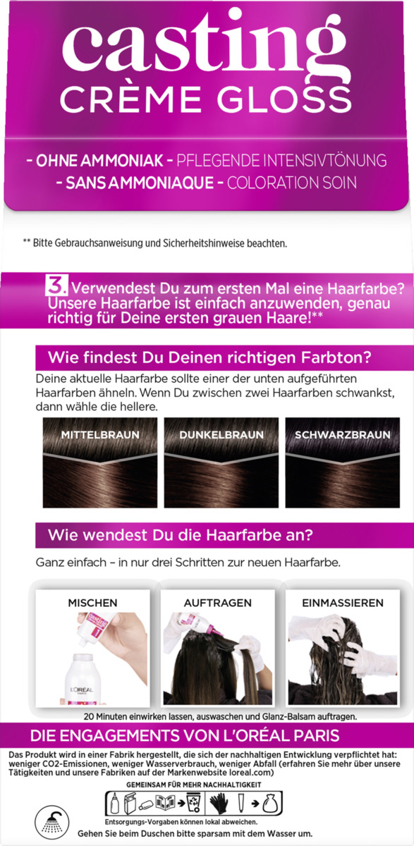Bild 1 von L’Oréal Paris Casting Creme Gloss Pflegende Intensivtönung 323 Dunkle Schokolade