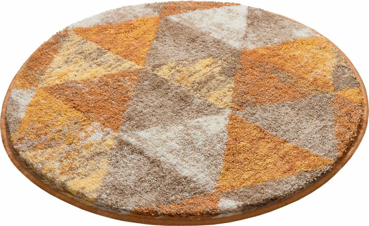 Bild 1 von Badematte Curati Grund, Höhe 20 mm, rutschhemmend beschichtet, strapazierfähig, Polyacryl, rund, weiche Haptik, Beige