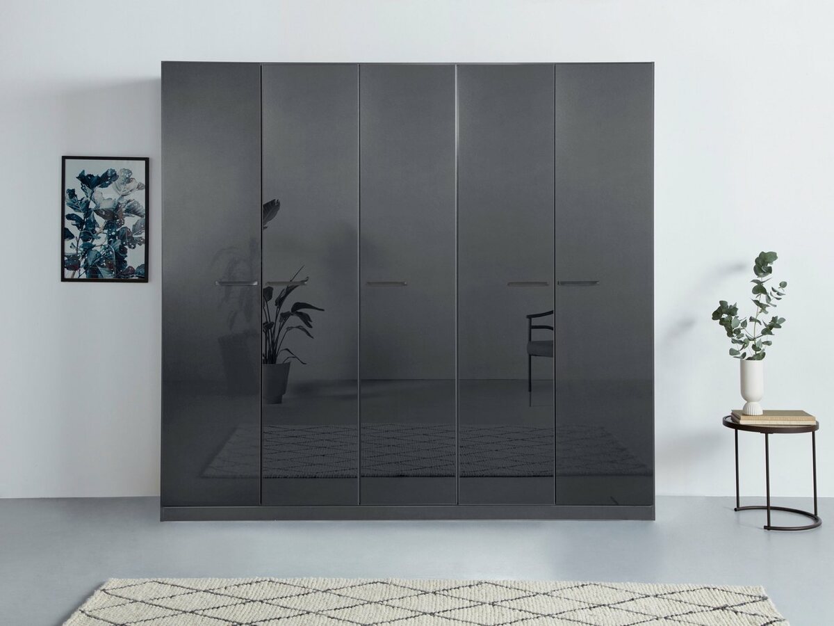 Bild 1 von Rauch Drehtürenschrank Oteli inkl. Einteilung mit 3 Schubladen, zusätzl. Böden, auch mit Spiegel, Grau