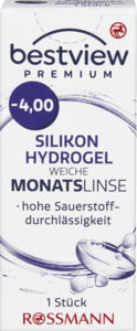 BestView Premium weiche Monatslinse Silikon Hydrogel -4,00