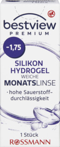 BestView Premium weiche Monatslinse Silikon Hydrogel -1,75