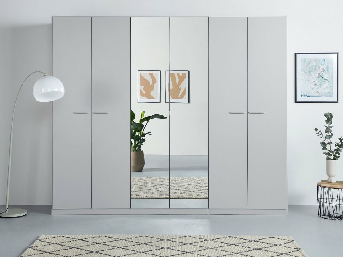 Bild 1 von Rauch Drehtürenschrank Oteli inkl. Einteilung mit 3 Schubladen, zusätzl. Böden, auch mit Spiegel, Grau