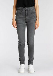 Herrlicher High-waist-Jeans PIPER HI SLIM ORGANIC DENIM CASHMERE TOUCH umweltfreundlich dank Kitotex Technologie, Grau