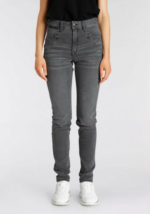Bild 1 von Herrlicher High-waist-Jeans PIPER HI SLIM ORGANIC DENIM CASHMERE TOUCH umweltfreundlich dank Kitotex Technologie, Grau