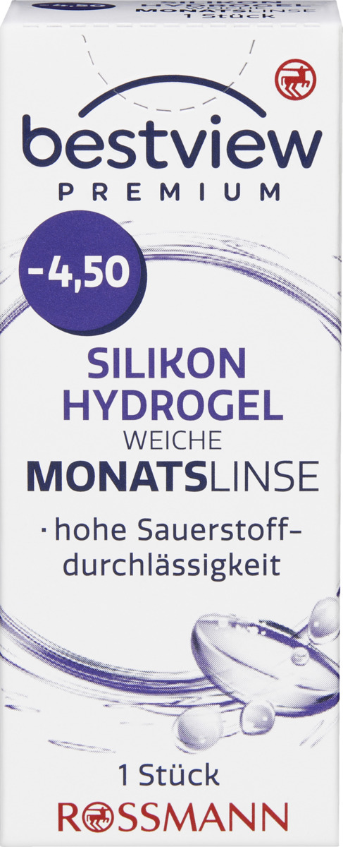 Bild 1 von BestView Premium weiche Monatslinse Silikon Hydrogel -4,50