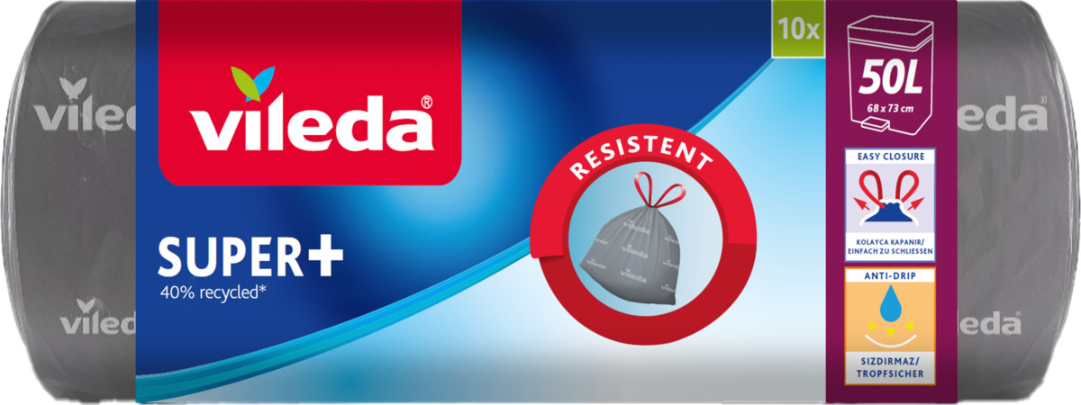 Bild 1 von Vileda Super+ Müllbeutel mit Zugband 50 l