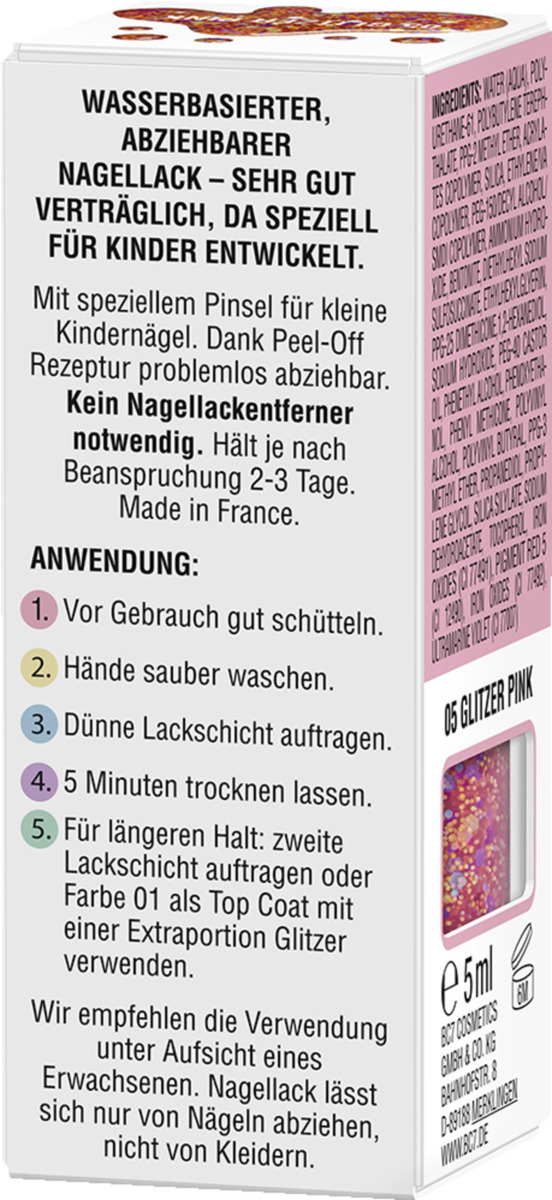Bild 4 von MINICO Peel-Of Nagellack 05 Glitzer Pink