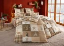 Bild 1 von Bettwäsche Nicholas in Gr. 135x200 oder 155x220 cm, ideal für Weihnachten, Home affaire, Linon, 2 teilig, Weihnachtsbettwäsche, Winter, Beige
