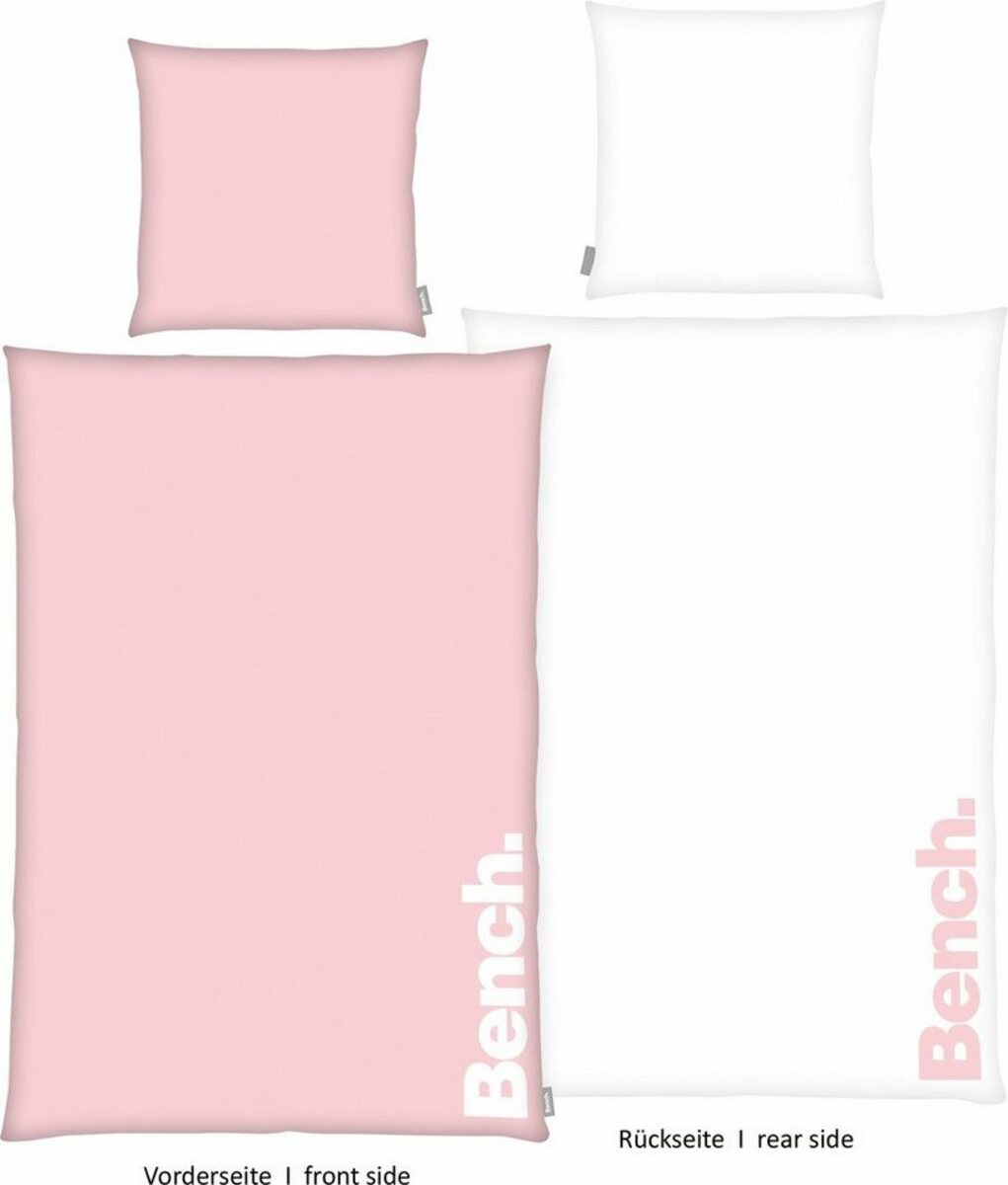 Bild 1 von Wendebettwäsche Bench in Gr. 135x200 oder 155x220 cm, Bench., Renforcé, Bettwäsche aus Baumwolle, moderne Bettwäsche mit Wendeoptik, Rosa