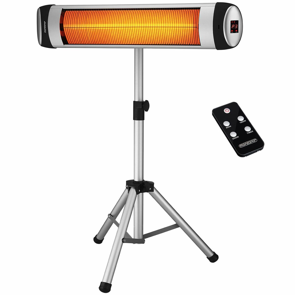 Bild 1 von monzana® Heizstrahler MZH2500 Silber 2.500W mit Ständer