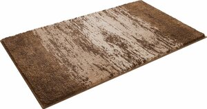 Badematte Plank Grund, Höhe 20 mm, rutschhemmend beschichtet, schnell trocknend, Polyacryl, rechteckig, weiche Haptik, Made in Europe, Braun