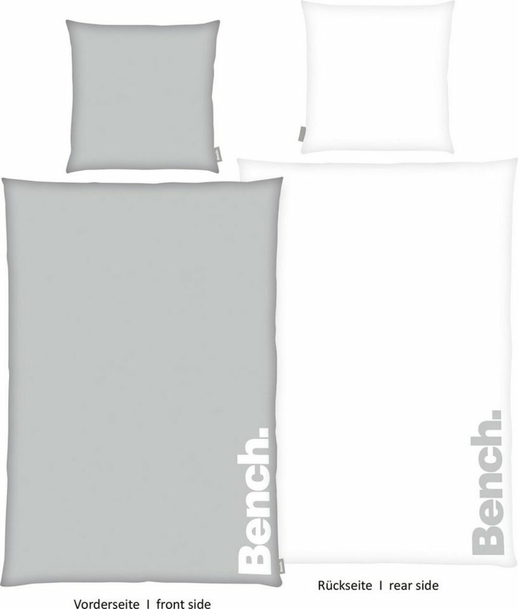 Bild 1 von Wendebettwäsche Bench in Gr. 135x200 oder 155x220 cm, Bench., Renforcé, Bettwäsche aus Baumwolle, moderne Bettwäsche mit Wendeoptik, Grau