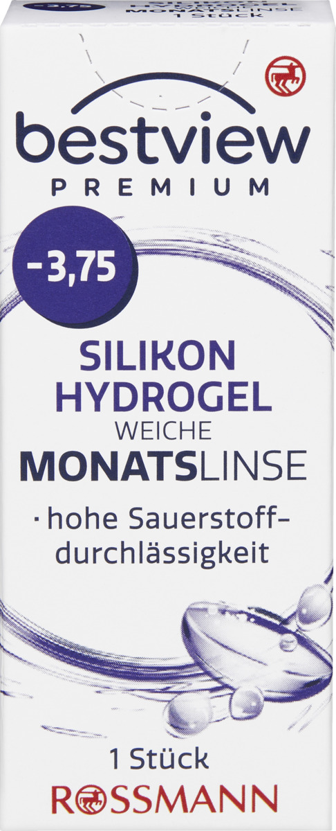 Bild 1 von BestView Premium weiche Monatslinse Silikon Hydrogel -3,75