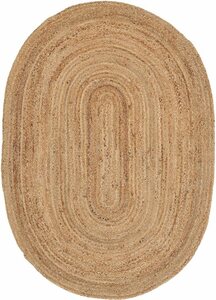 Teppich Nele Juteteppich Naturfaser, carpetfine, rund, Höhe: 6 mm, geflochtener Wendeteppich aus 100%Jute, in rund und oval, viele Größen, Beige