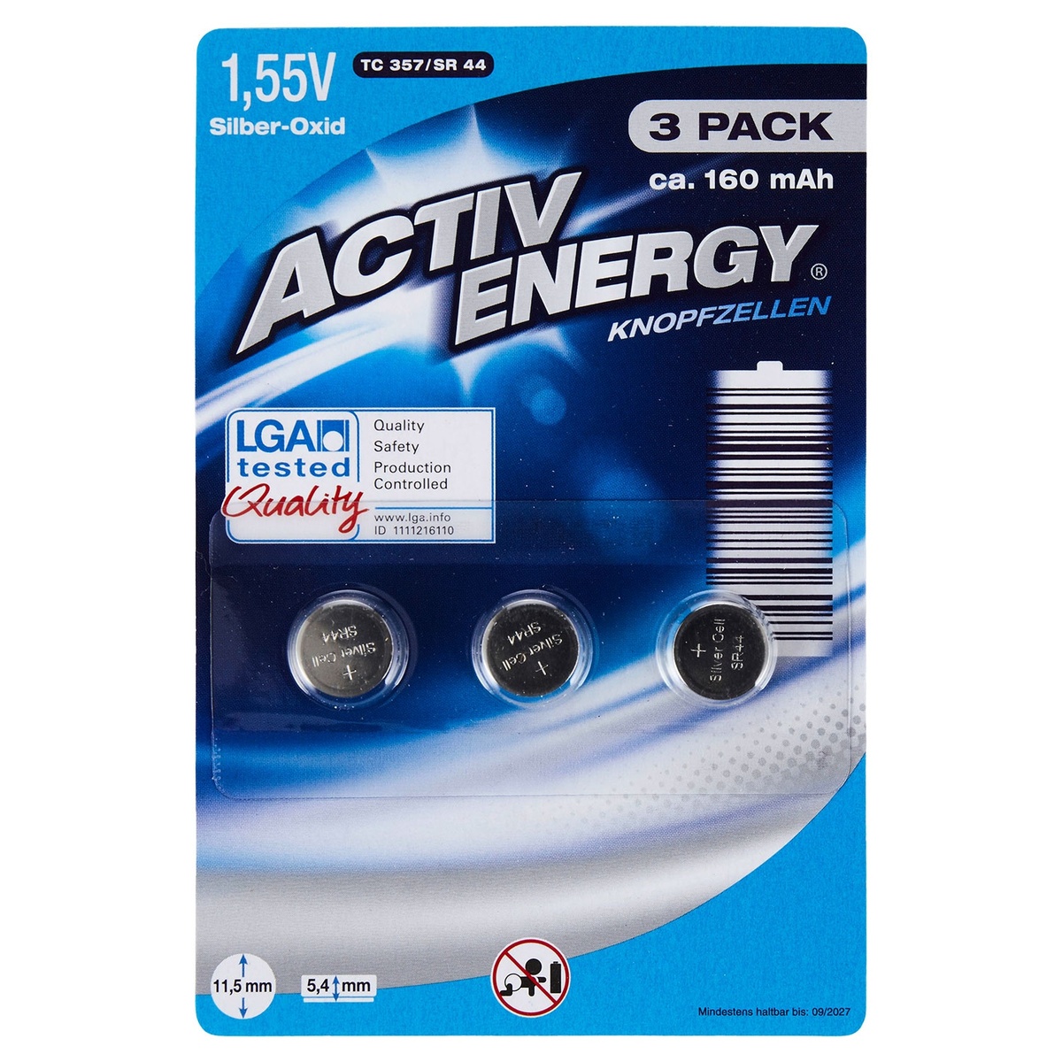 Bild 2 von ACTIV ENERGY Knopfzellen, 3er-Packung