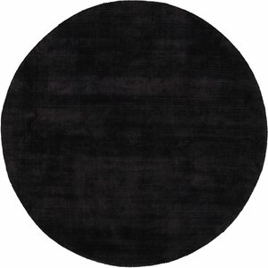Teppich Ava Viskoseteppich, carpetfine, rund, Höhe: 13 mm, Seidenoptik, leichter Glanz, Wohnzimmer, Schwarz
