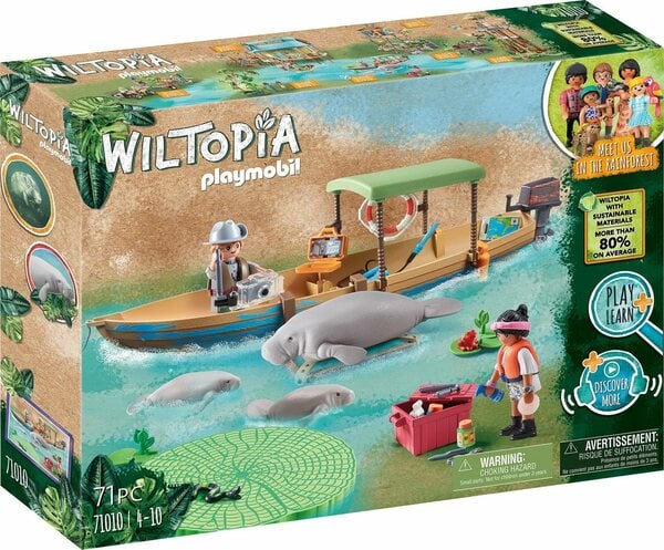 Bild 1 von Playmobil® Konstruktions-Spielset Wiltopia - Bootsausflug zu den Seekühen (71010), Wiltopia, (71 St), teilweise aus recyceltem Material, Made in Europe, Bunt