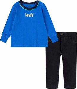 Levi's® Kids Shirt & Hose POSTER LOGO RINGER & DENIM (Set, 2-tlg) for Baby BOYS, Blau|schwarz