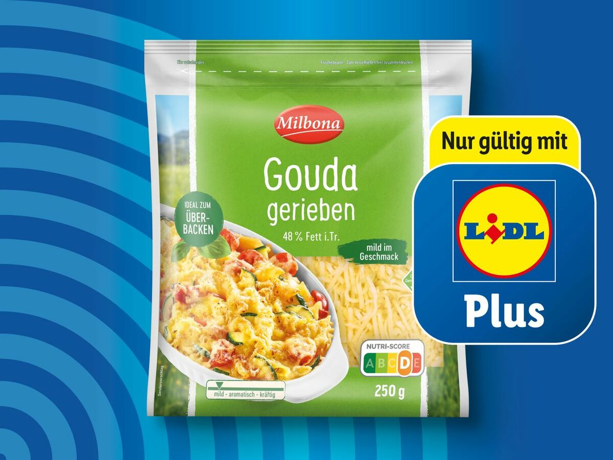 Bild 1 von Milbona Gouda, gerieben, 
         250 g