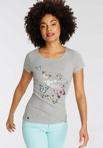 KangaROOS T-Shirt mit süßem Logodruck & Schmetterlingen - NEUE KOLLEKTION, Bunt|grau