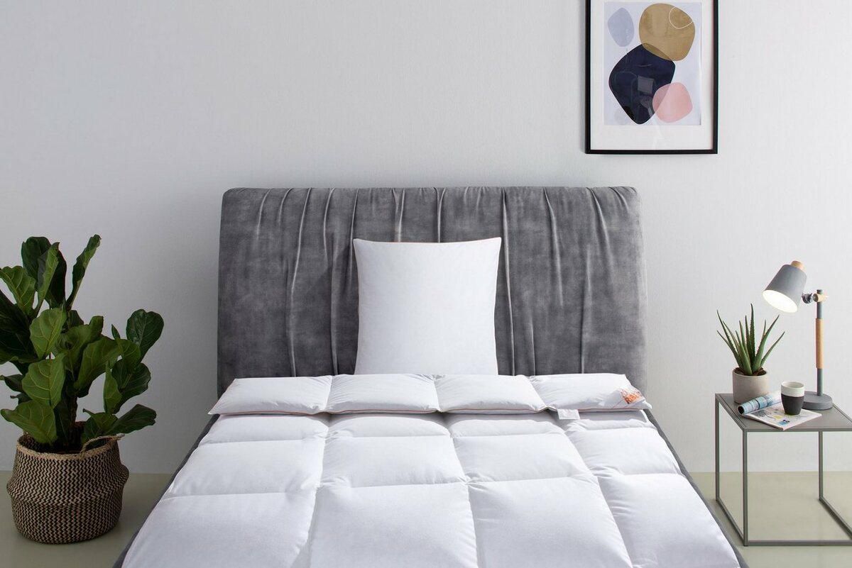 Bild 1 von Daunenbettdecke + Kopfkissen, Richard, Bettwaren-Set in 135x200 oder 155x220 cm, Sommer oder Winter, RIBECO, Füllung: Daunen & Federn, Seit 105 Jahren überzeugt RIBECO durch Qualität, Weiß