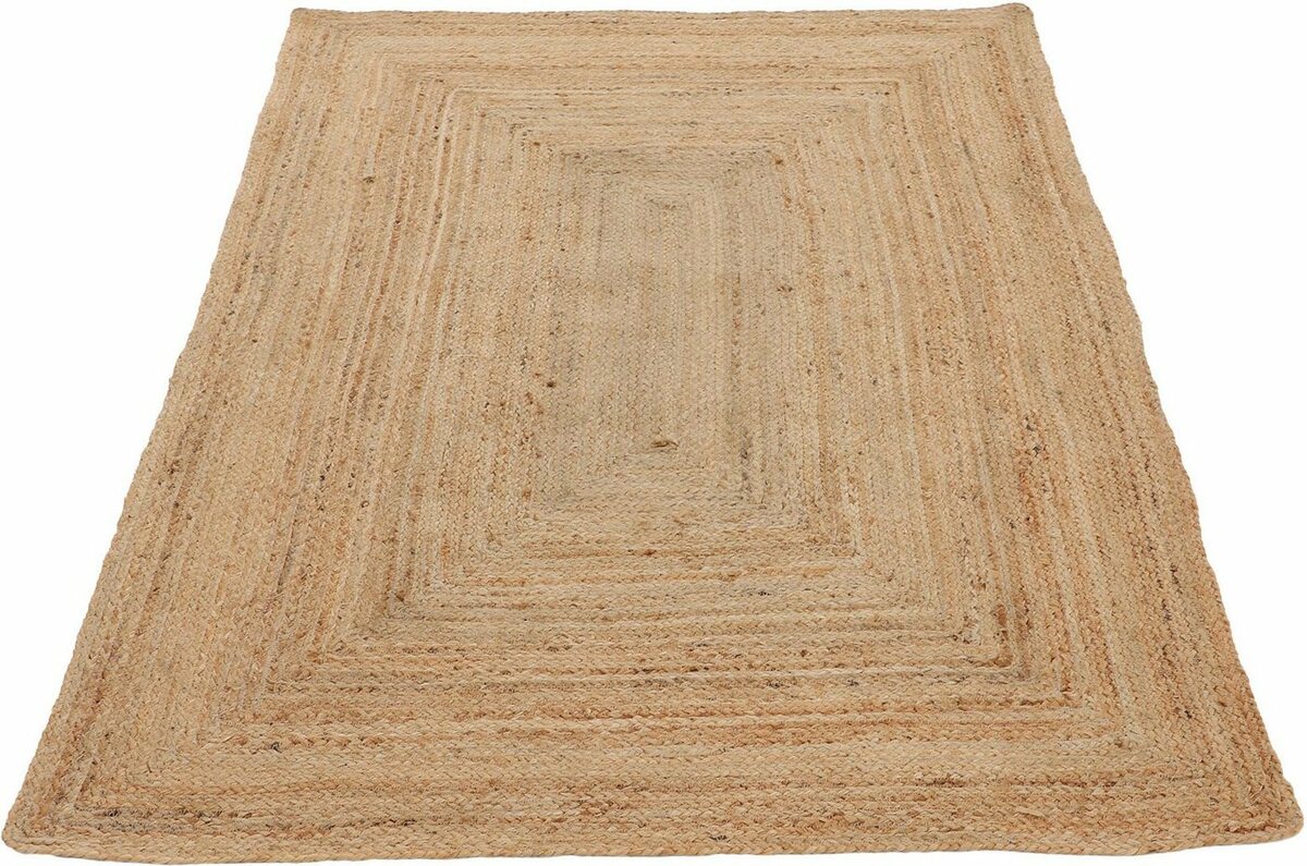 Bild 1 von Teppich Nele Juteteppich Naturfaser, carpetfine, rechteckig, Höhe: 6 mm, geflochtener Wendeteppich aus 100% Jute, quadratisch und als Läufer, Beige