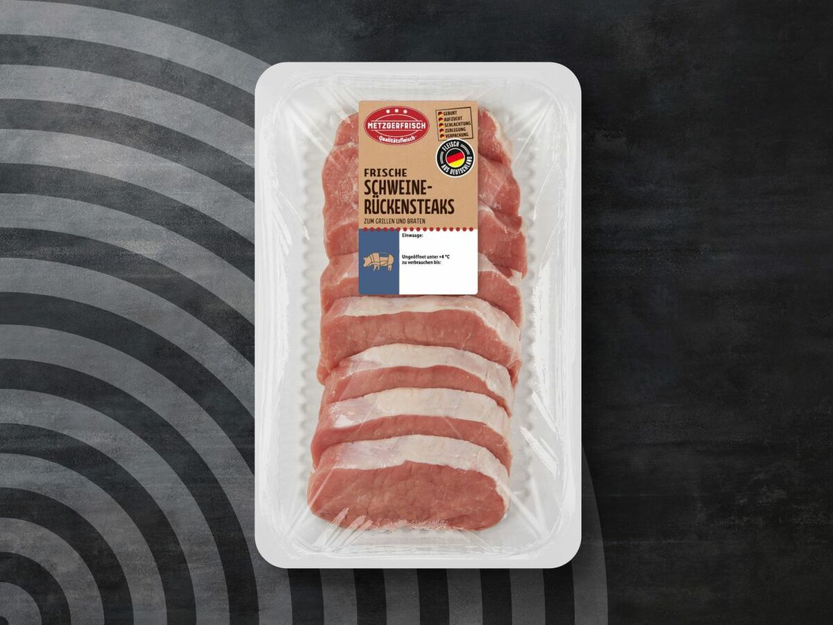 Bild 1 von Metzgerfrisch Frische Schweinerückensteaks, 
         800 g