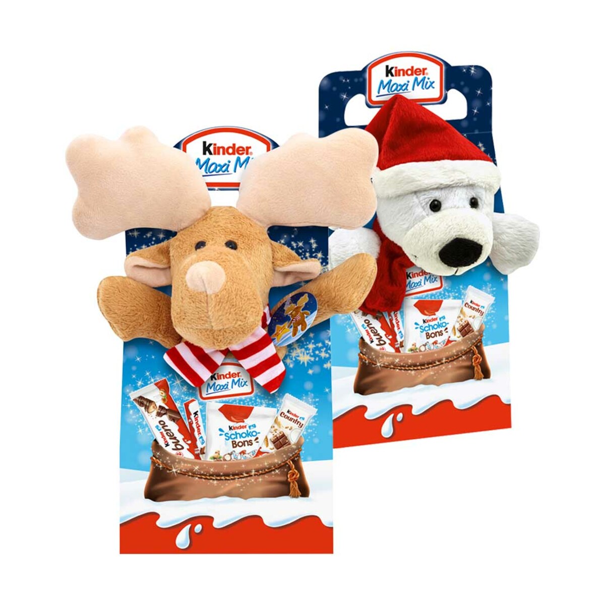 Bild 1 von KINDER  MAXI MIX  MIT PLÜSCHTIER versch. Plüschtiere, je 133-g-Pckg.
