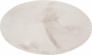 Hochflor-Teppich Alice Kunstfell, Esprit, rund, Höhe: 25 mm, Kaninchenfell-Haptik, besonders weich und dicht, für alle Räume, Beige|grau