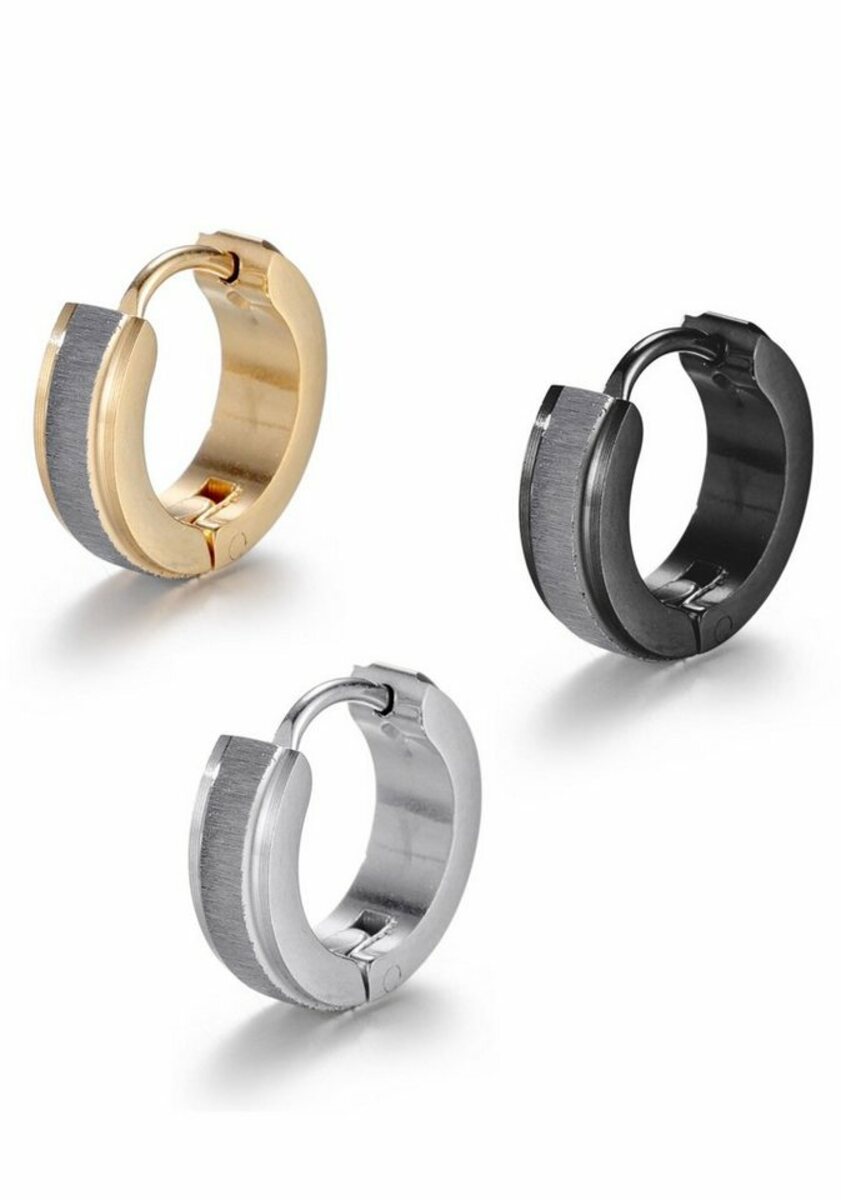 Bild 1 von Firetti Creolen-Set Multipack Schmuck Geschenk Ohrschmuck Creolenset (Set, 3-tlg), zu Hoodie, Kleid, Shirt, Jeans, Sneaker! Anlass Geburtstag Weihnachten, Bunt|gelb|goldfarben|schwarz