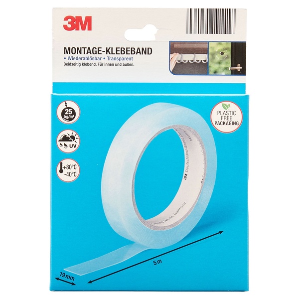 Bild 1 von 3M Doppelseitiges Montageklebeband 19 mm x 5 m