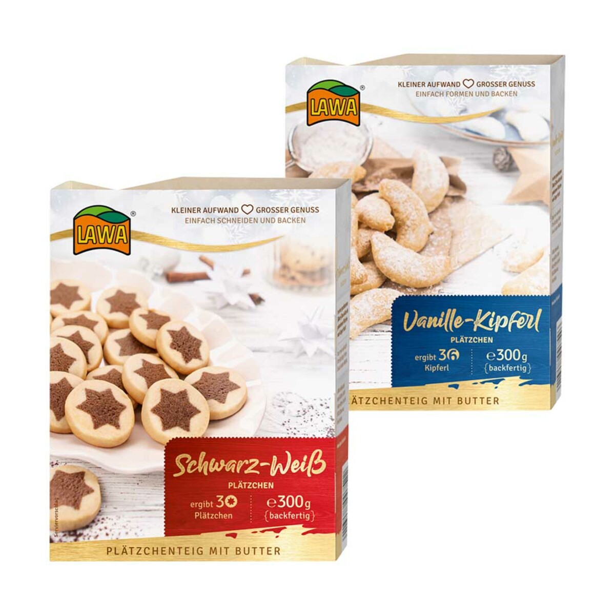 Bild 1 von LAWA PLÄTZCHENTEIG versch. Sorten,  je 300-g-Pckg.