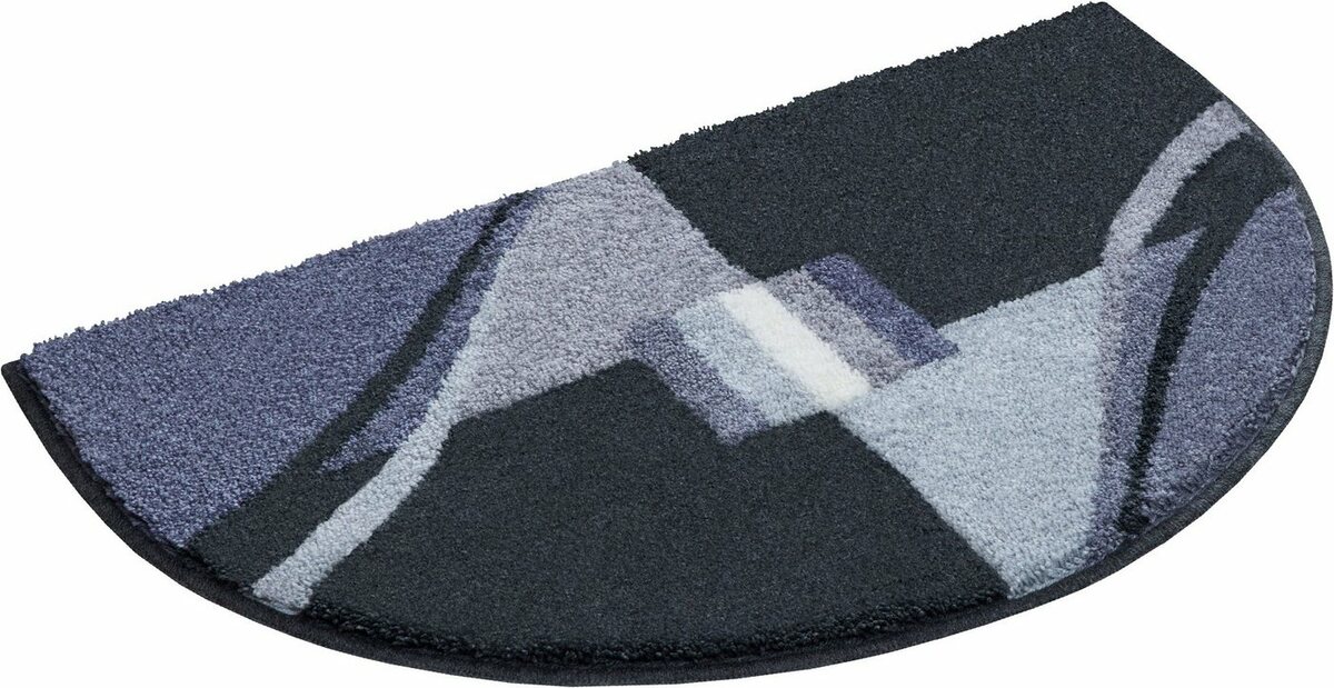 Bild 1 von Badematte Altair Grund, Höhe 20 mm, rutschhemmend beschichtet, schnell trocknend, Polyacryl, halbrund, grafisches Design, Badematten auch als 3 teiliges Set erhältlich, Grau