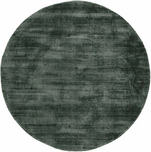 Teppich Ava Viskoseteppich, carpetfine, rund, Höhe: 13 mm, Seidenoptik, leichter Glanz, Wohnzimmer, Grün