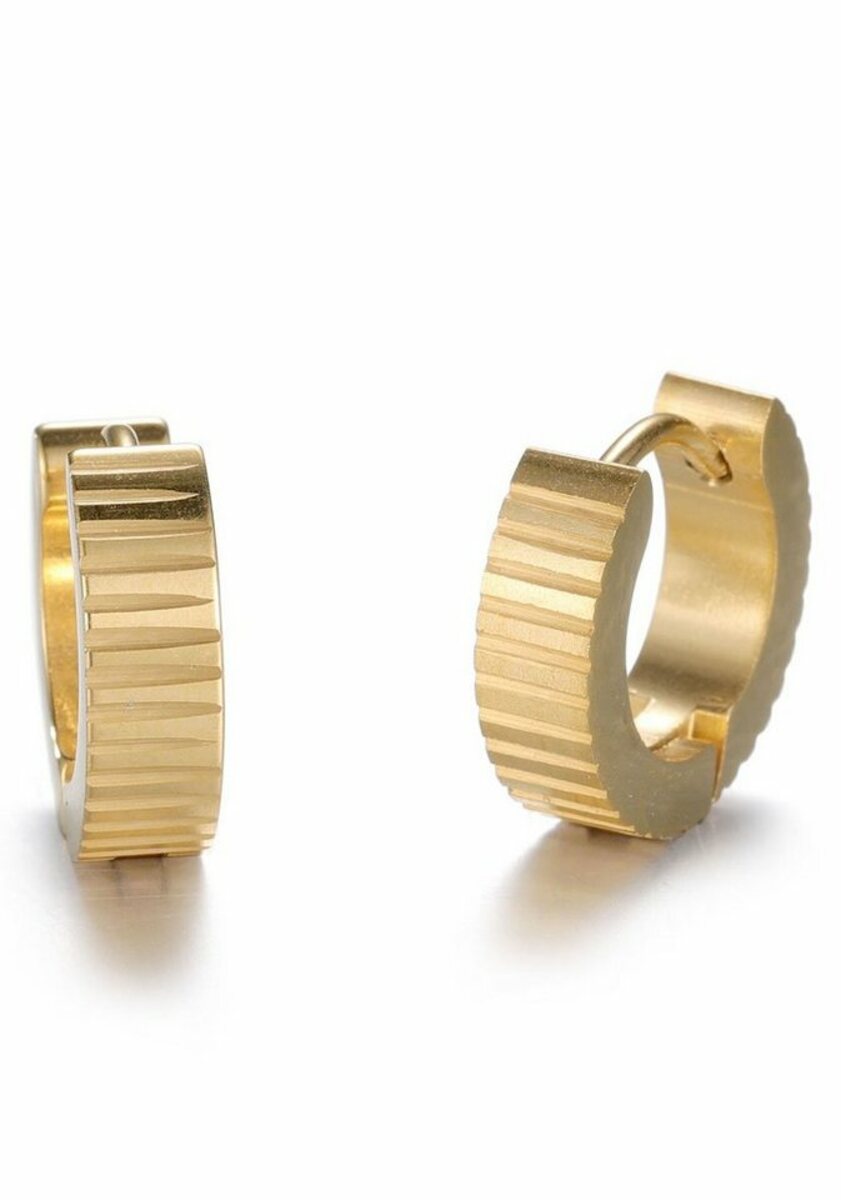 Bild 1 von Firetti Paar Creolen Schmuck Geschenk, Crag, zu Hoodie, Kleid, Shirt, Jeans, Sneaker! Anlass Geburtstag Weihnachten, Gelb|goldfarben