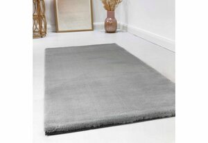 Hochflor-Teppich Alice Kunstfell, Esprit, rechteckig, Höhe: 25 mm, Kaninchenfell-Haptik, besonders weich und dicht, für alle Räume, Grau