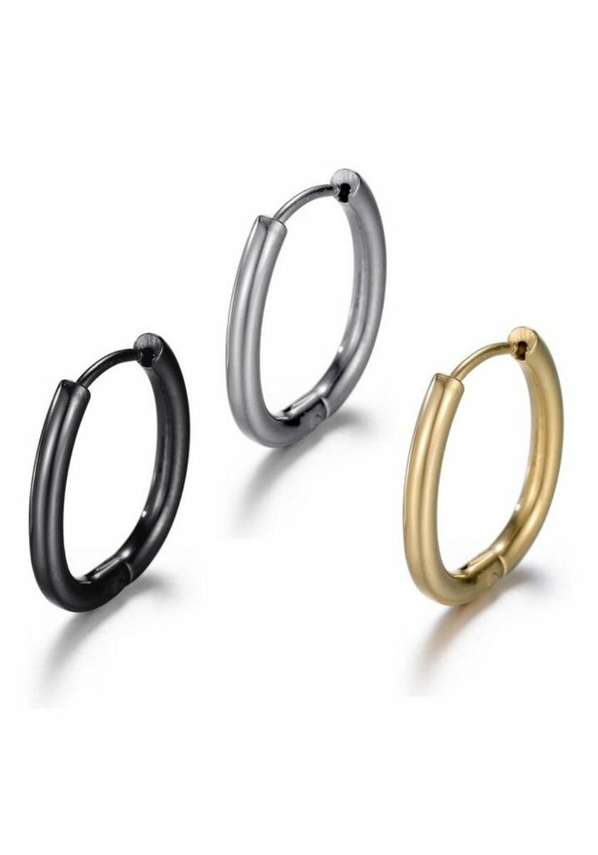 Bild 1 von Firetti Creolen-Set Multipack Schmuck Geschenk Ohrschmuck Creolenset (Set, 3-tlg), zu Hoodie, Kleid, Shirt, Jeans, Sneaker! Anlass Geburtstag Weihnachten, Bunt|gelb|goldfarben|schwarz