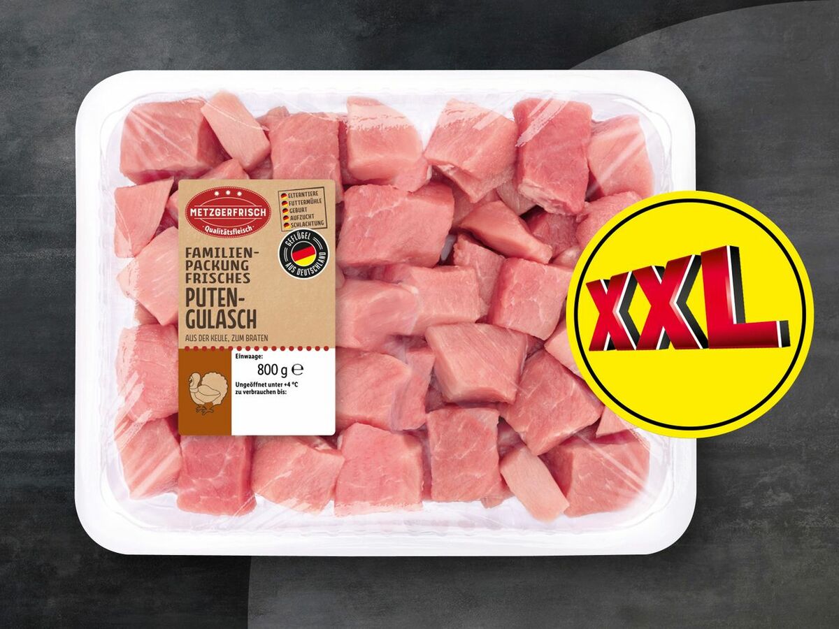Metzgerfrisch Frisches Putengulasch XXL, 800 g von Lidl ansehen!