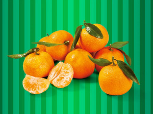 Mandarinen mit Blatt, 
         750 g