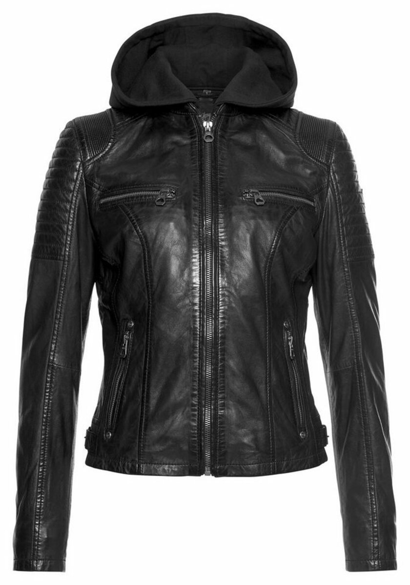 Bild 1 von Gipsy Bikerjacke SAMINA 2-in-1-Jacke - mit abnehmbarem Kapuzen-Sweat-Einsatz, Schwarz