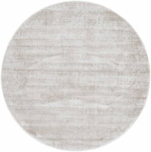 Teppich Ava Viskoseteppich, carpetfine, rund, Höhe: 13 mm, Seidenoptik, leichter Glanz, Wohnzimmer, Beige