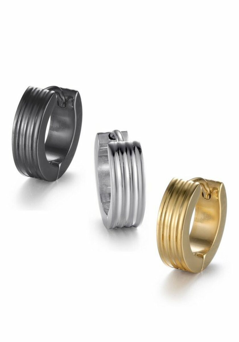 Bild 1 von Firetti Creolen-Set Multipack Schmuck Geschenk Ohrschmuck Creolenset (Set, 3-tlg), zu Hoodie, Kleid, Shirt, Jeans, Sneaker! Anlass Geburtstag Weihnachten, Bunt|gelb|goldfarben|schwarz