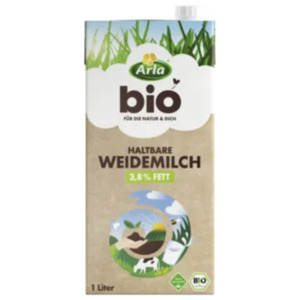 Arla Bio H-Weidemilch oder Bio Frische Weidemilch 3,8 %