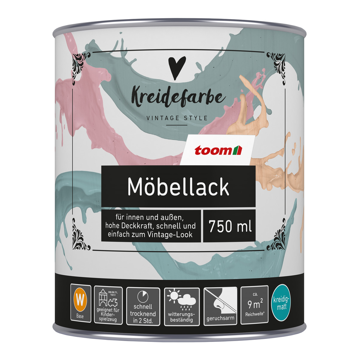 Bild 1 von toom Kreidefarbe-Möbellack Base W 'Vintage Style' 750 ml