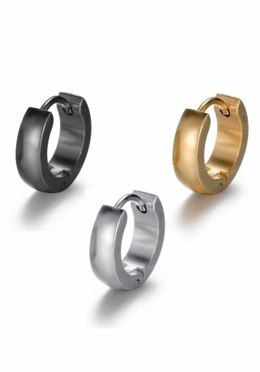 Bild 1 von Firetti Creolen-Set Multipack Schmuck Geschenk Ohrschmuck Creolenset (Set, 3-tlg), zu Hoodie, Kleid, Shirt, Jeans, Sneaker! Anlass Geburtstag Weihnachten, Bunt|gelb|goldfarben|schwarz