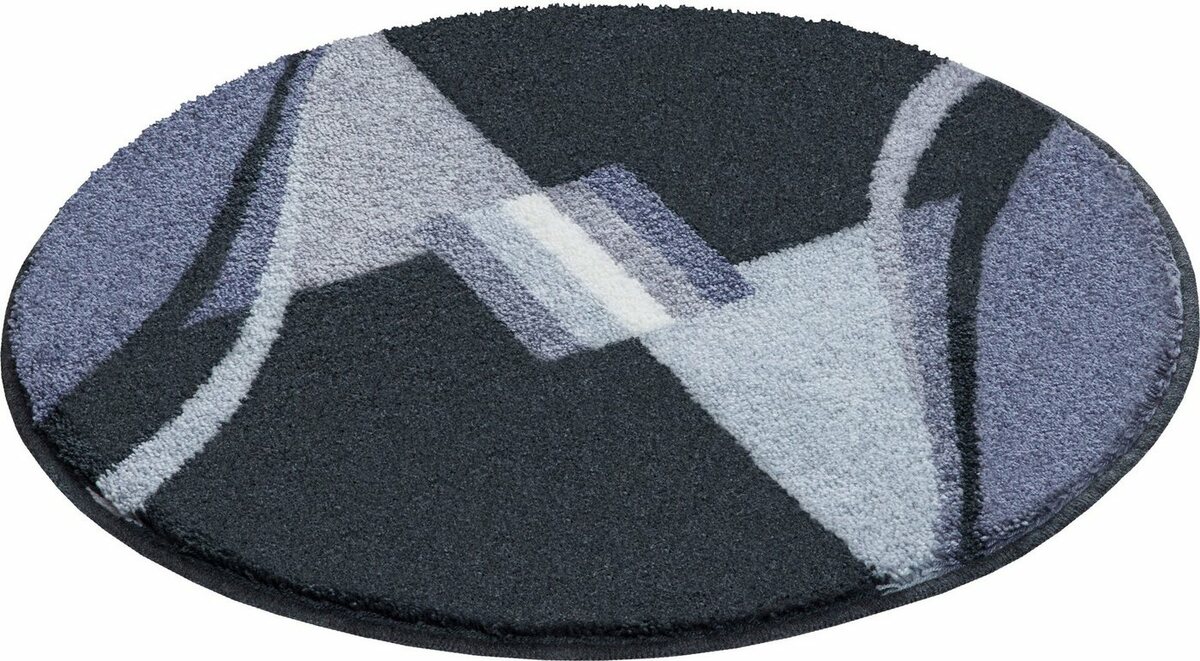 Bild 1 von Badematte Altair Grund, Höhe 20 mm, rutschhemmend beschichtet, schnell trocknend, Polyacryl, rund, grafisches Design, Badematten auch als 3 teiliges Set erhältlich, Grau