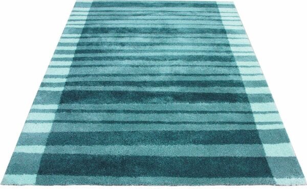 Bild 1 von Hochflor-Teppich Cameo-Bordüre, Bruno Banani, rechteckig, Höhe: 27 mm, gestreiftes Muster mit Bordüre, angenehme Haptik, Streifen, Blau