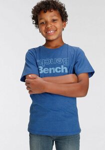Bench. T-Shirt mit coolem Brustdruck, Blau