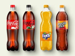 Coca-Cola/Fanta/ Mezzo Mix/Sprite, 
         1,25 l zzgl. -.25 Pfand